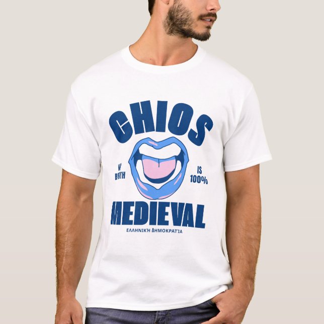 T-shirt Chios: my breath is 100% medieval (Devant)