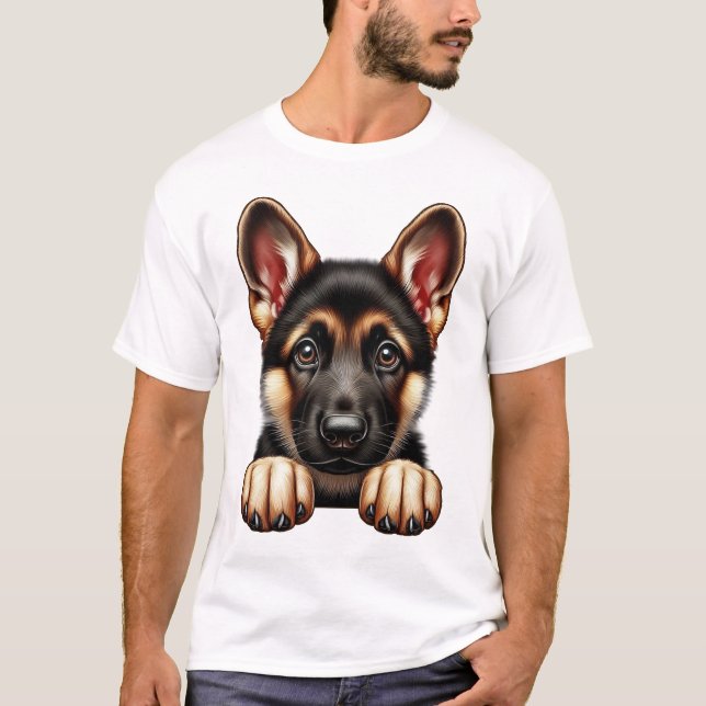 T-shirt Chiot allemand avec yeux expressifs (Devant)