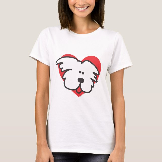 T-shirt Chiot blanc (Devant)