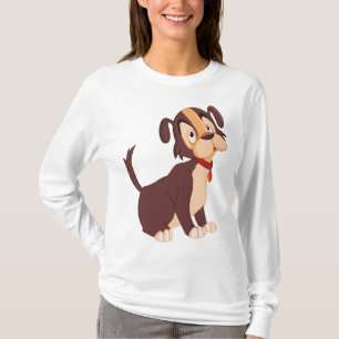 T-shirt Chiot Brun Assis Chien Mignon Heureux