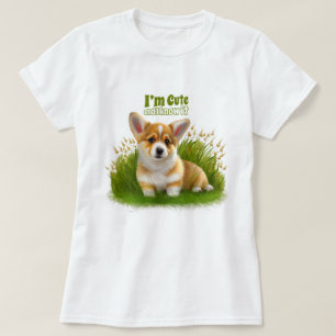 T-shirt Chiot de Corgi sur l'herbe animal mignon