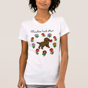 T-shirt Chiot de laboratoire de chocolat et coeur rouge