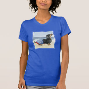 T-shirt Chiot du hot-dog dans des troncs de natation