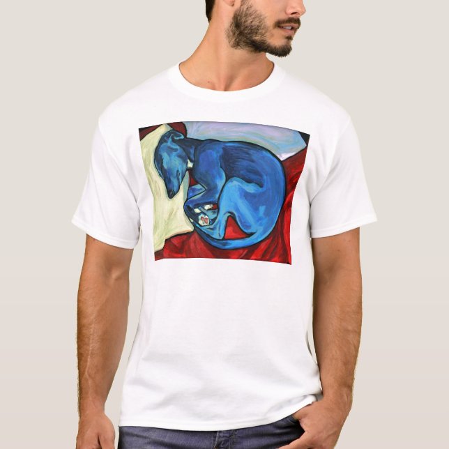 T-shirt "Chiot du whippet des bleus layette (Devant)