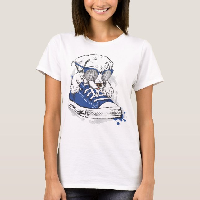 T-shirt Chiot En Chaussure (Devant)