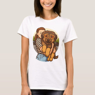 T-shirt Chiot mignon avec des lunettes de soleil en forme