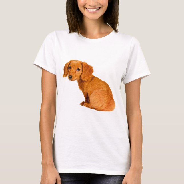 T-shirt Chiot mignon de teckel (Devant)