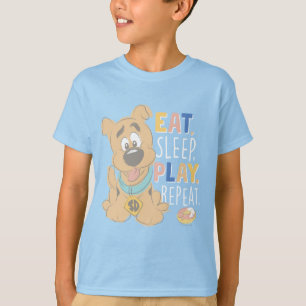 T-shirt Chiot Scooby-Doo "Mange, Dors, Joue, Répète"