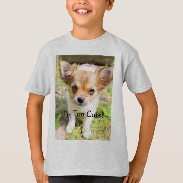 T-shirt Chiot trop mignon (Devant)