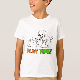 T-shirt Chiots Adorables Jouent - Retriever Golden Mignon