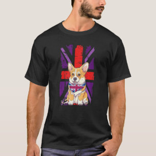 T-shirt Chiots Corgi Jubilé de Platine 2022 & Union Jack p