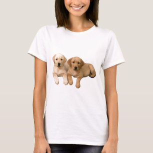 T-shirt Chiots jaunes de laboratoire