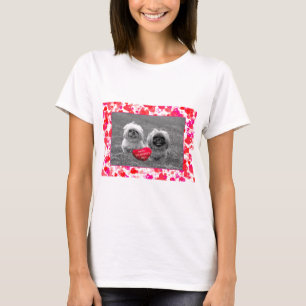 T-shirt Chiots Pekingese souhaitant Heureuse Sainte-Valent