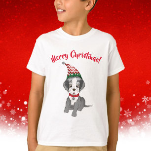 T-shirt Chiots schnauzer festifs Joyeux Noël