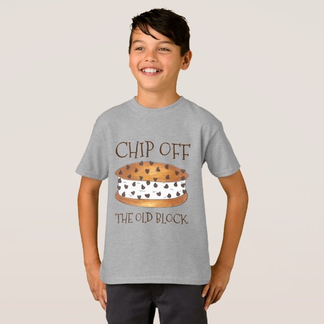 T-shirt Chip du sandwich à la crème glacée de l'ancien blo (Devant entier)
