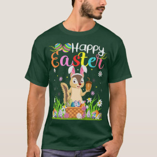 T-shirt Chipmunk Bunny Oeufs Chasse Funny Chipmunk Happy E