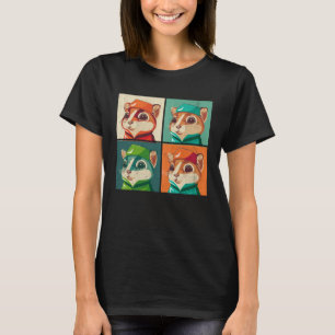 T-shirt Chipmunk Pop Illustration Animal Colorful Femmes 4