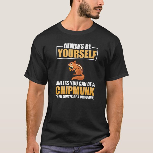 T-shirt Chipmunk Squirrel Cute Animale Maison Alimentation (Devant)