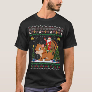 T-shirt Chipmunk Ugly Xmas cadeau Père Noël équitation Chi