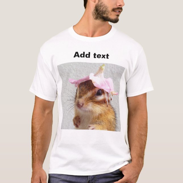 T-shirt Chipmunk wears flower hat (Devant)