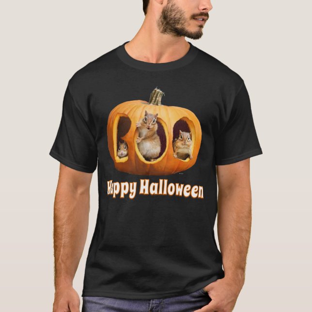 T-shirt Chipmunks à l'intérieur de Boo Jack-o-Lantern (Devant)