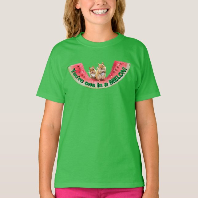 T-shirt Chipmunks mangeant de la pastèque (Devant)