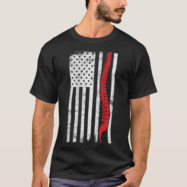 T-shirt Chiropractor American Flag Chiropractic Gift (Devant)