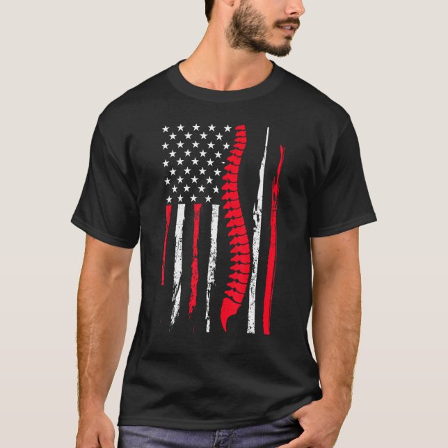 T-shirt Chiropractor USA Drapeau Expert Chiropratique Assi (Devant)