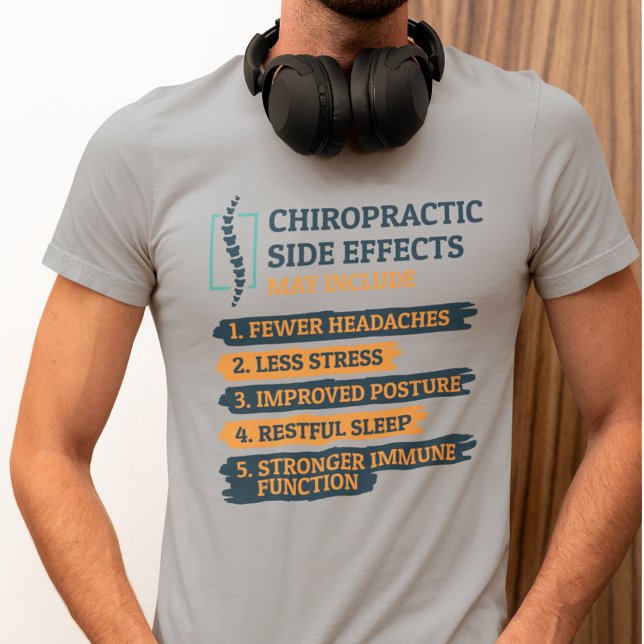 T-shirt Chiropratique Effets secondaires Funny Chiropracto (Chiropractor Gag Gray T-Shirt for Men)