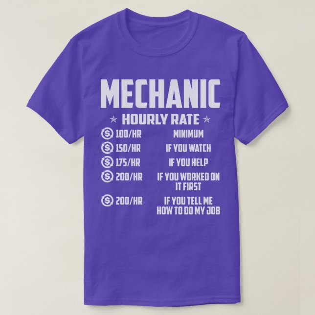 T-shirt Chirot mécanique à taux horaire (Design devant)
