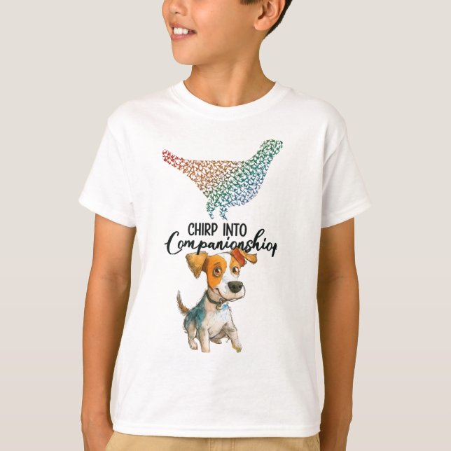 T-shirt Chirpe dans la société" Cartographie Dog Aquarelle (Devant)