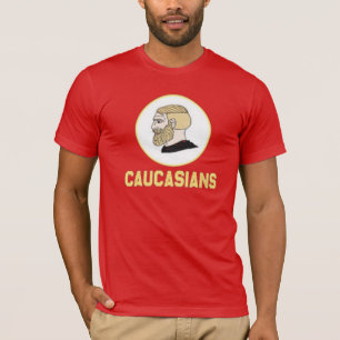 T-shirt Chirte caucasienne drôle, Fierté caucasienne blanc
