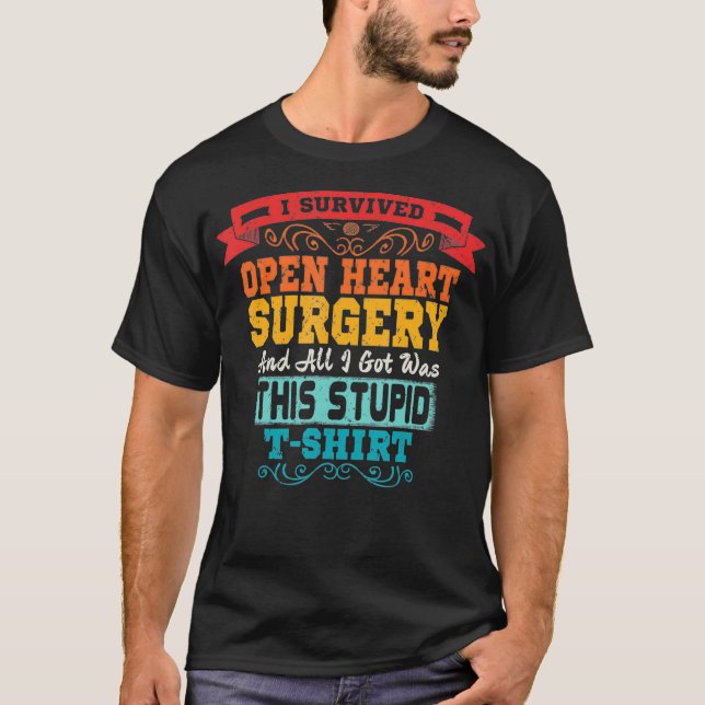 T-shirt Chirurgie cardiaque ouverte Chirt Survivant après  (Devant)