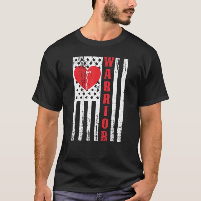 T-shirt Chirurgie cardiaque ouverte Guerrier américain Dra (Devant)