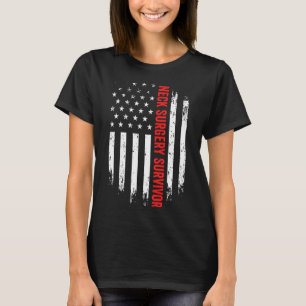 T-shirt Chirurgie du cou Survivant American Flag Recovery