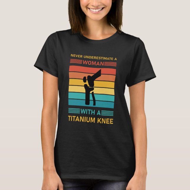 T-shirt Chirurgie Du Genou Pour Femmes Filles Titane Genou (Devant)