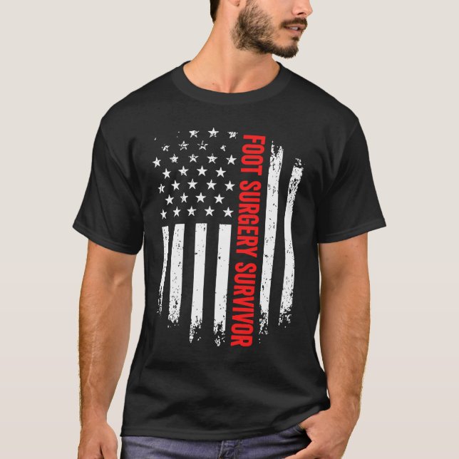 T-shirt Chirurgie jambe de pied Survivant American Flag Re (Devant)