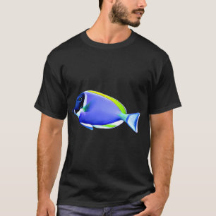 T-shirt Chirurgien bleu poudre poisson récifal d'eau salée