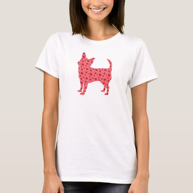 T-shirt Chiwawa de coeurs de Valentine (Devant)