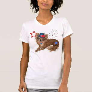 T-shirt Chiwawa patriotique aux cheveux longs