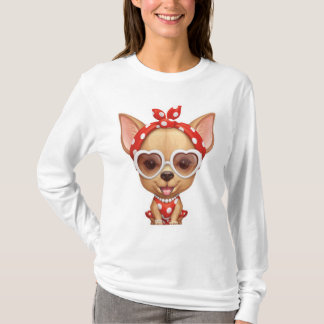 T-shirt Chiwawa sous le couvert d'une rétro beauté