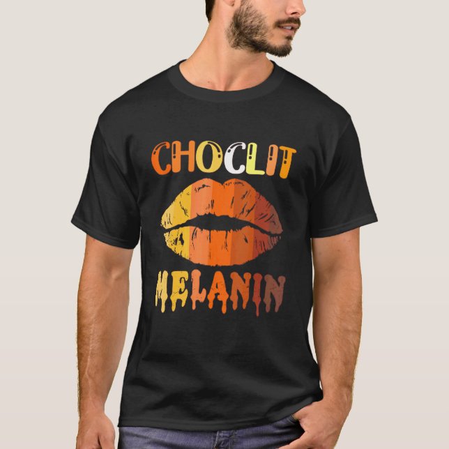 T-shirt Choc Lit Lips Melanin Poppin Drip Femmes Kiss Lip (Devant)