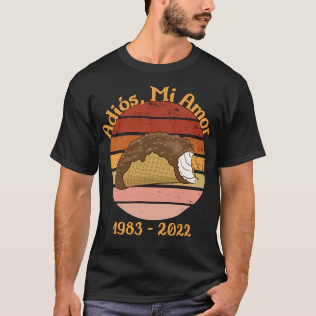 T-shirt Choco Taco Adios Mi Amor Drôle Crème glacée Noire (Devant)