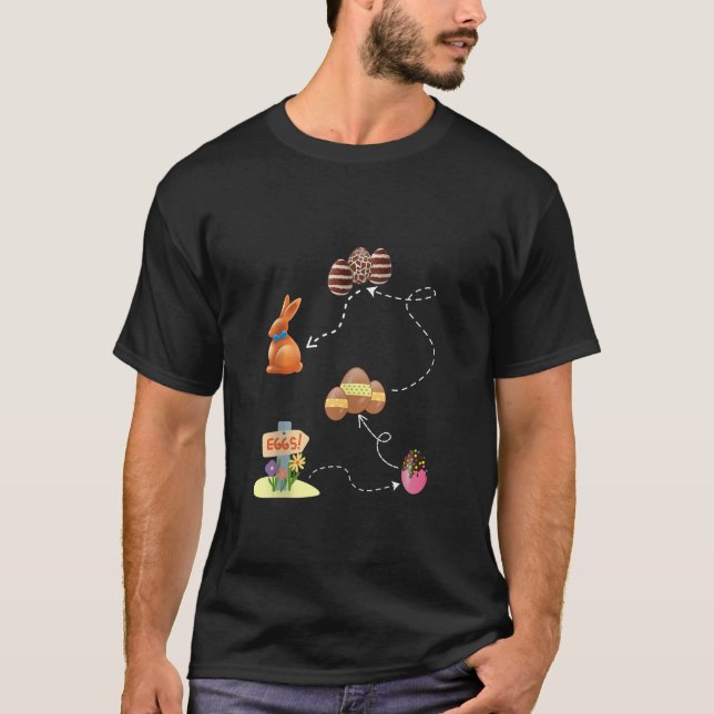 T-shirt Chocolat amusant Chasse aux oeufs au chocolat aman (Devant)