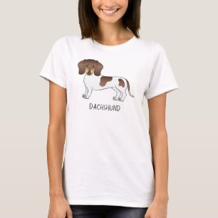 T-shirt Chocolat & Brun Pied Court Poil Teckel & Texte