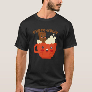 T-shirt Chocolat Chaud Choco-Holic Kawaii Mignon Drôle