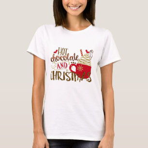 T-shirt Chocolat chaud et Noël Parties scintillant de vaca