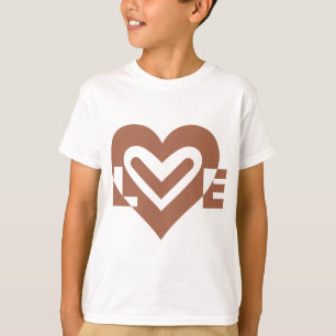 T-shirt Chocolat graphique mignon Love Brown