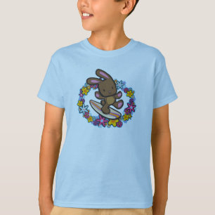 T-shirt Chocolat Hawaiian Surfing Bunny Cartoon Multi