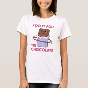 T-shirt Chocolat Hullern Hula Sport Strip Drôle Nourriture